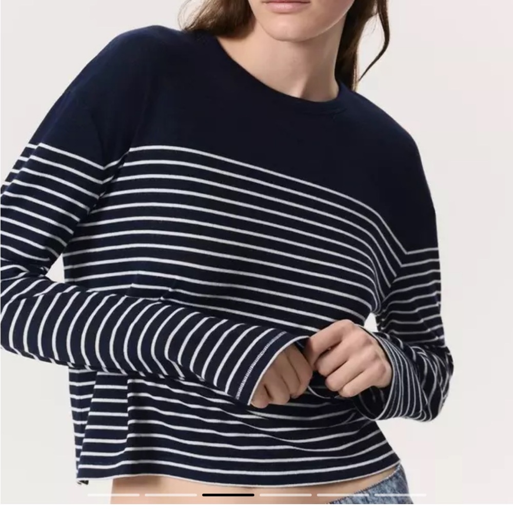 rag & bone the knit striped long sleeve boxy
